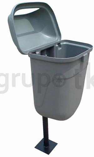 Lixeira com poste  Lixeira com poste